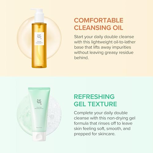 Image of Beauty of Joseon Double Cleansing Duo With Glass Skin Moisturizer Gift | Daily Korean Skincare Face Cleansers for All Skin Types, Gentle Gel Cleanser and Lightweight Cleansing Oil 210 ml, 100 ml