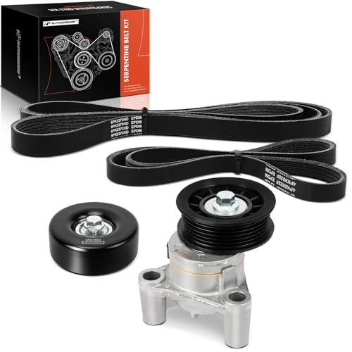 A-Premium Engine Serpentine Belt Drive Kit Compatible with Chevrolet Silverado 1500, Tahoe, Colorado, Suburban 1500 & GMC Sierra 1500, Yukon, Canyon & Cadillac Escalade - OHV V8 4.8L 5.3L 6.0L 6.2L