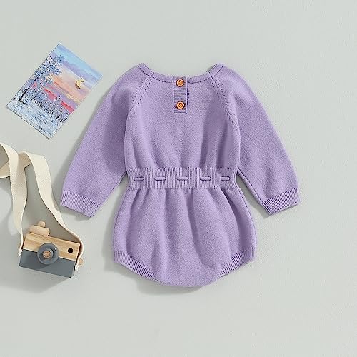 ZAXARRA Baby Girl Sweater Romper Baby Girl Knit Sweater Embroidery Flower Sweatshirt Romper Infant Fall Clothes4