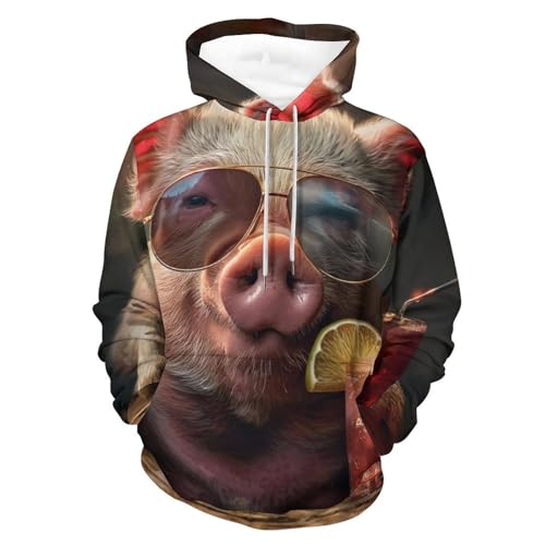 Hoodie Cochon et Boisson pour rester au chaud avec style grâce aux manches longues