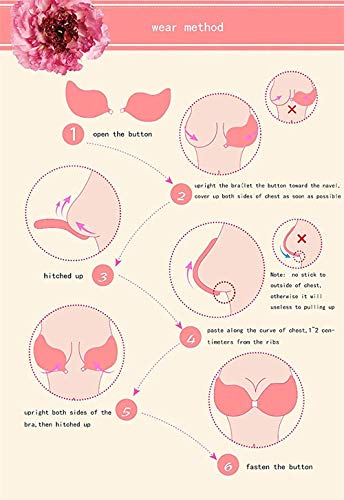 MITALOO Push up Strapless Self Adhesive Plunge Bra Invisible Backless Sticky Bras Beige - Thumbnail 6