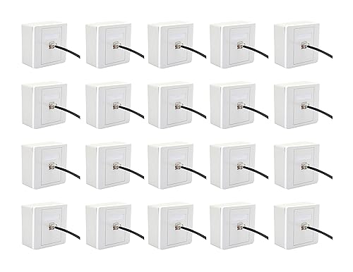 Image of Combo Set - RJ45 CAT6 LAN I /O Network Keystone Jack + Gang Box + Face Plate - 20 Sets