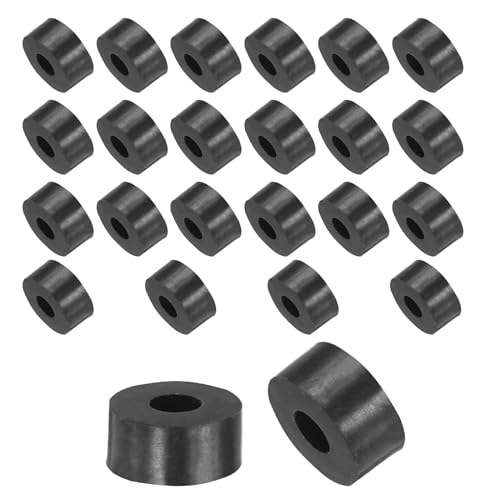 uxcell 24pcs Rubber Spacers 13mm OD, 5mm ID, 6mm Height Round Anti Vibration Spacer Rubber Bushing Grommets Thick Rubber Washers for Home Car Accessories