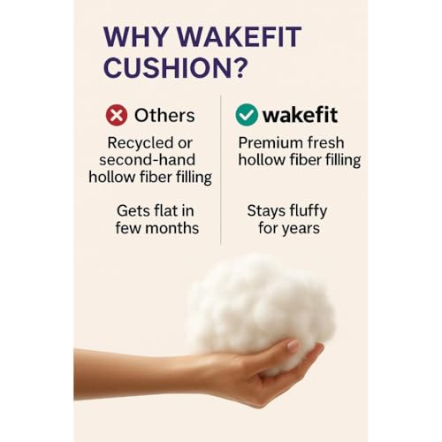 Image of Wakefit Soft Bolster Pillow | Set of 2 | 25x10 Inch | Hollow Fiber Filling & 100 GSM Peach Finished Fabric | Machine Washable Pillow | for Bed, Sofa & Diwan | Brown