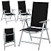 CASARIA® Gartenstühle 4er Set Hochlehner Klappbar 8-Fach Verstellbar Camping Stuhl Aluminium Wetterfest Klappstuhl 120kg Belastbarkeit Garten Balkon