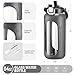 BLUEGO 64oz Glass Water Bottles with Straw Time Marker Half Gallon Large Motivational Water Bottle with Silicone Sleeve 2 Liter Large Glass Water Jug for Gym, Sports& Workout, Daily, Dark Grey