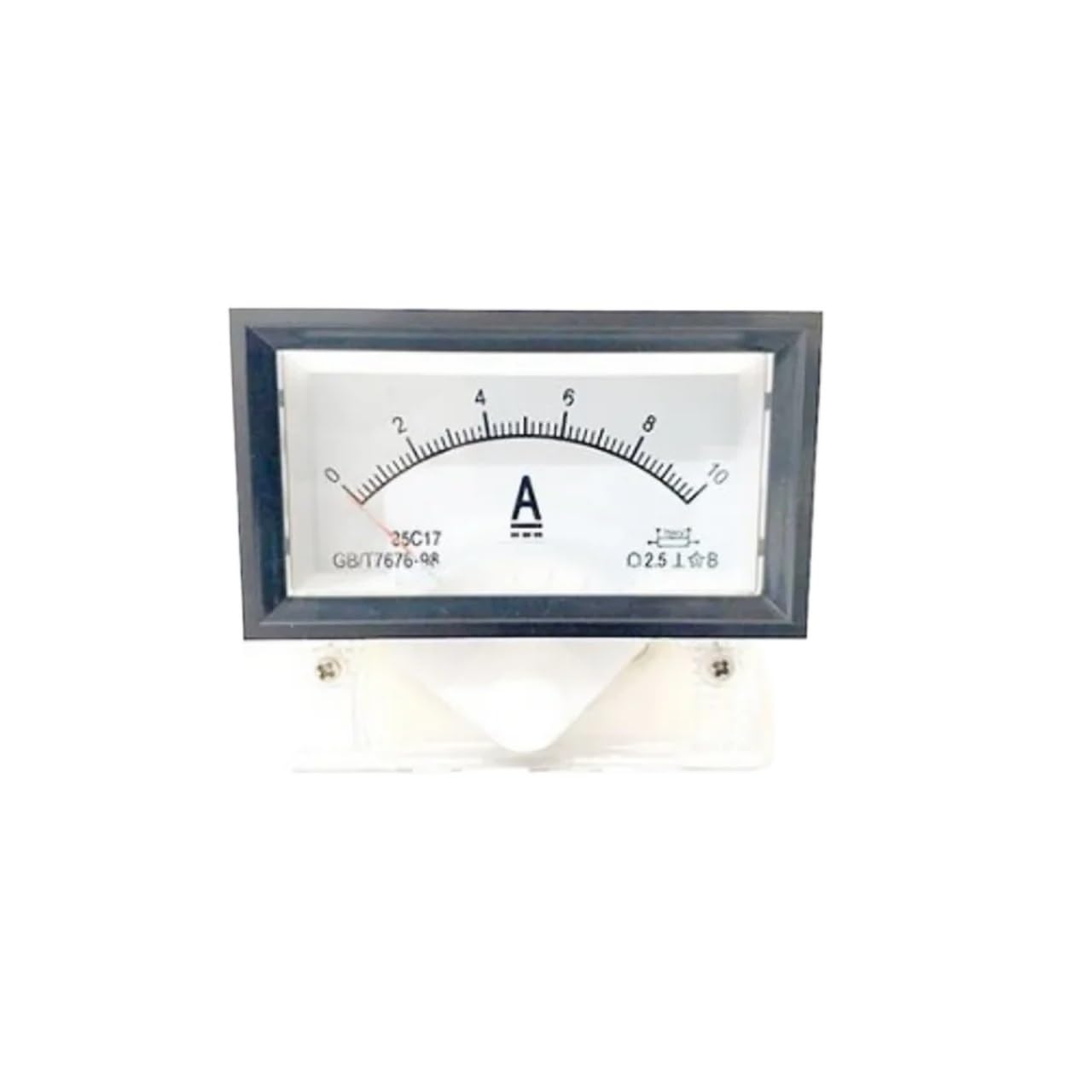 85C17 DC Ammeter 1-50A Pointer Type Ampere Meter Circuit Instrument Black Meter Rectangular(5A)