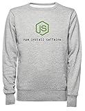 Normale Passform Rundi Perfekt Hemd Zum Nodejs Programmierer Herren Damen Unisex Sweatshirt Jumper Grau Größe L - Women\'s Men\'s Unisex Sweatshirt Jumper Grey