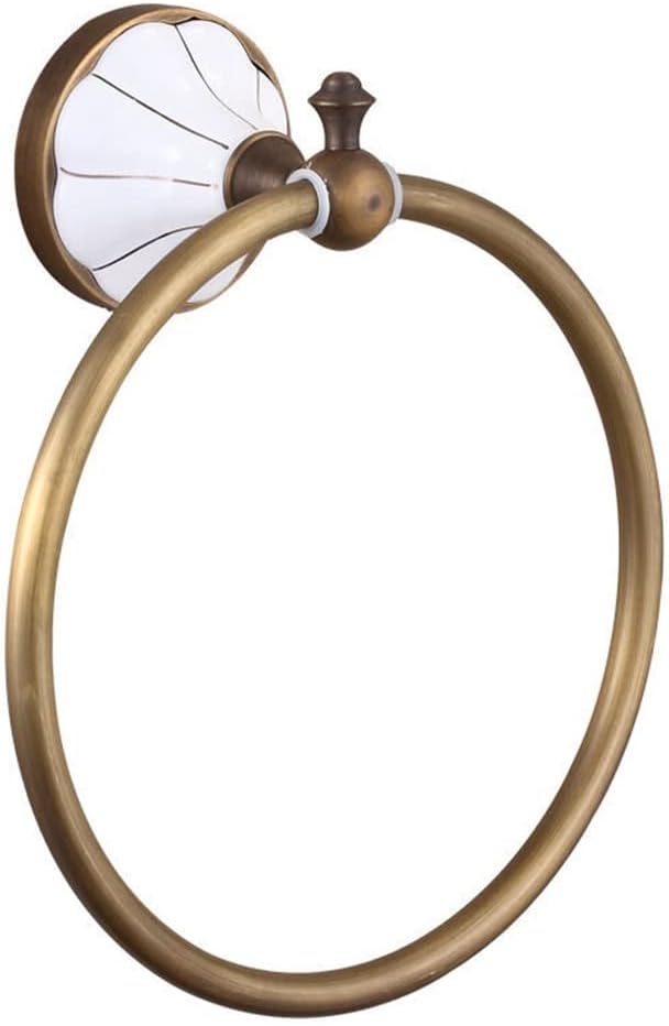 Antique Retro European Pastoral Style Green Bronze Towel Ring, Towel Rack, Round Hand Towel Holder Bathroom