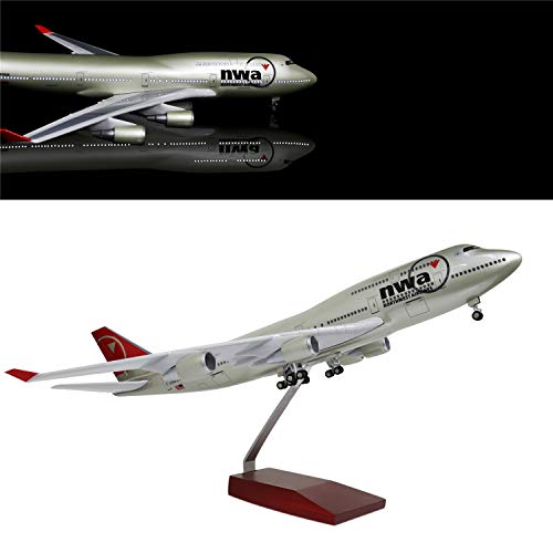 Modelo Boeing 747 Northwest escala 1:130 interactivo con luces para decorar espacios oscuros