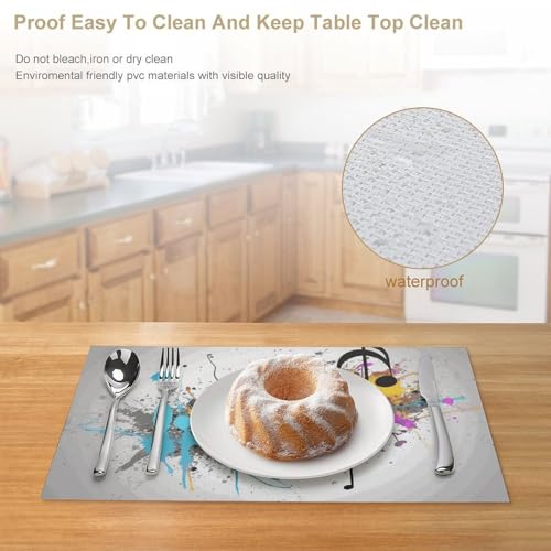 Set de table musical PVC antidérapant lavable résistant chaleur cuisine salle à manger
