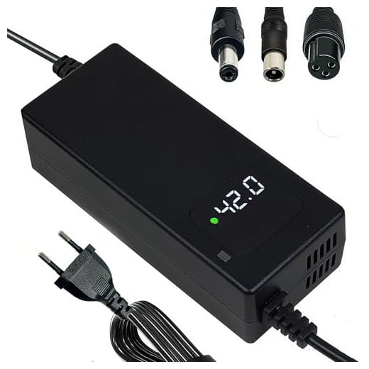 Universelles Batterieladegerät 42V2A, geeignet für 36V Lithium-Ionen-Batterien mit Echtzeit-Spannungsanzeige und ausgestattet mit DC5.5×2.5/2.1mm RCA 8mm GX12 9mm Schnittstelle