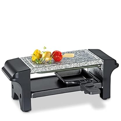 Küchenprofi Raclette TWIN Mit Steinplatte - Tischgrill für 2 Personen Mit Grillplatte Aus Granit, 2 Beschichtete Pfännchen - Mini Raclette