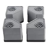 Mairuker Anti Vibration Pads for Washing Machine - Washer and Dryer Pedestals High Hard Wearing Square Rubber Foot Pads, Noise Cancelling and Shock Support Protects Pedestals 8cm/3.14inch