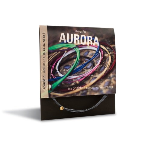 Aurora Premium Color cuerdas para guitarra acústica, color negro, 12 – 54