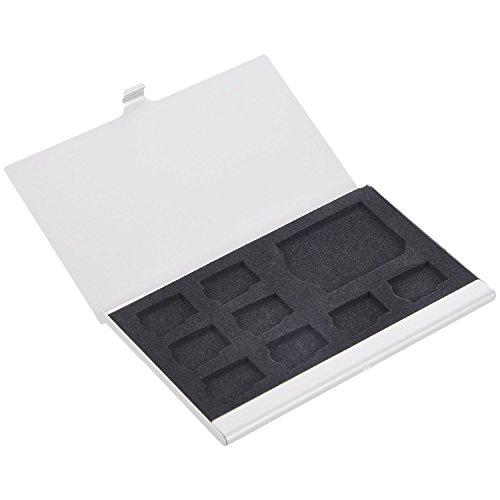 Ruitutedianzi 9 Micro-SD/SD Memory Card Storage Holder Box Protector Metal Cases 8 TF&1 SD