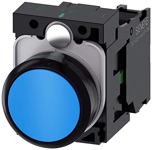 Bouton-poussoir Siemens résistant aux pannes d'infiltration IP69K bleu 22 mm en plastique