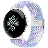 Top 10 Best Pixel Watch Band Options for Style and Comfort 8 Eiavike Stretchy Braided Bands Compatible with Google Pixel Watch 4, 3, 2, 1 41mm/45mm, Adjustable Elastic Nylon Woven Breathable Sport Loop Straps for Pixel Watch 41 45 MM Wristbands Women Men