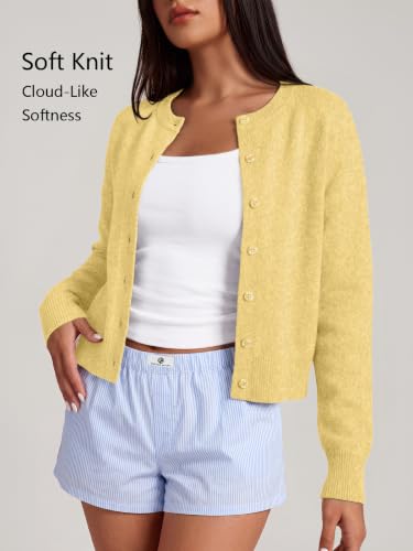 Image of Trendy Queen Cropped Cardigan Sweaters for Women Fall Fashion Clothes 2026 | Lightweight Knit Button-Down, Y2K Open-Front Layering Piece for Fall, Spring & Office Wear