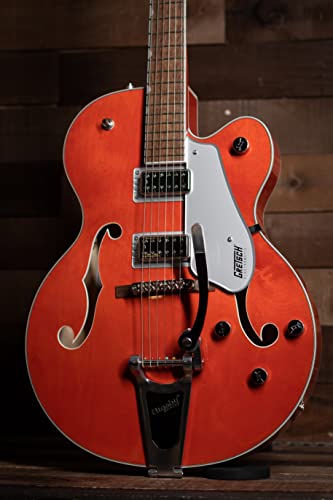 Gretsch G5420T Electromatic Classic Hollow Body 6-String Single-Cut Electric Guitar With Bigsby, Laurel Fingerboard, And Set-Neck Maple Neck (Right-Hand, Orange Stain) #TOP4