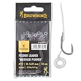 Browning # 14 Bronze 10lbs,4,5kg, 22mm 10cm 6Stück Feeder Leader Method Power Pellet Bandas Bronce 10 lbs,4,5 kg Ø0,22 mm 10 cm 6 Unidades, marrón