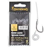 Browning Bronze 14 Feeder Leader Method Power Pellet Band 10lbs,4,5kg Ø0,22mm 10cm 6Stück