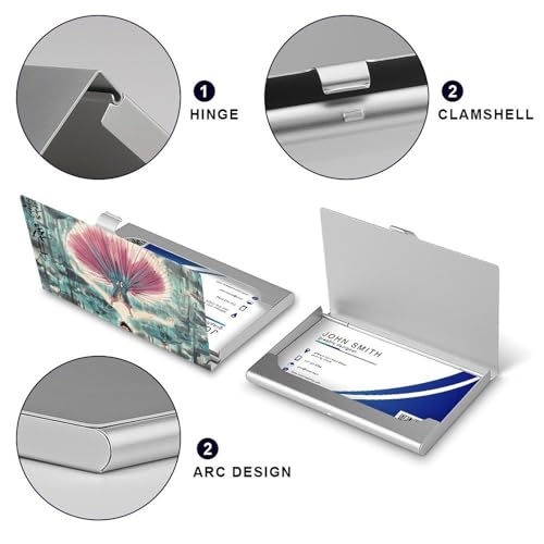 Business Card Holder Metal Slim Business Card Case Classical Ballet Elegant Ballerina Professional Cards Organizer Pocket Name Cards Case Credit Holder Wallet for Men Women Buckle Style Shut4