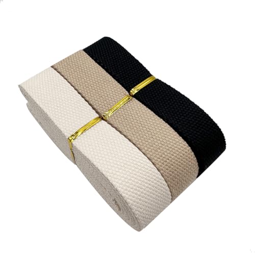 9 Yards Cotton Webbing 1 Inch,3 Colors Polyester Cotton Webbing