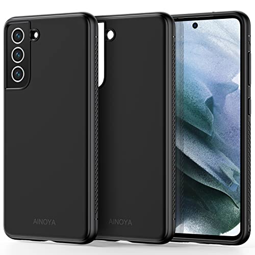 AINOYA Hülle Kompatibel mit Samsung Galaxy S21 FE 5G Hülle, Ultra Dünn Shock Absorption Antifouling Gefrostet Handyhülle für Samsung S21 FE Hülle (Schwarz) Cover
