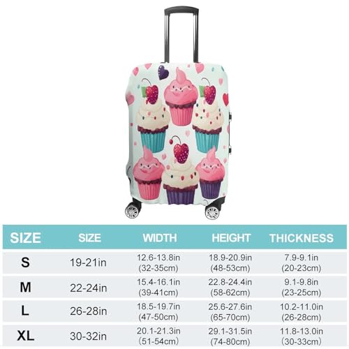 Travel Luggage Cover Elastic Suitcase Cover L Cupcake Candy Hearts Sweet Suitcase Covers Suitcase Protector for Travel Washable Anti-scratch Suitcase Covers Luggages Decorative2