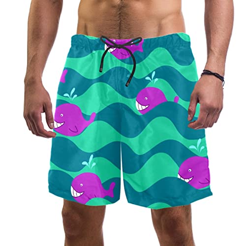 Maillots de Bain pour Hommes JDEZ Short de Plage Vague Imprimé