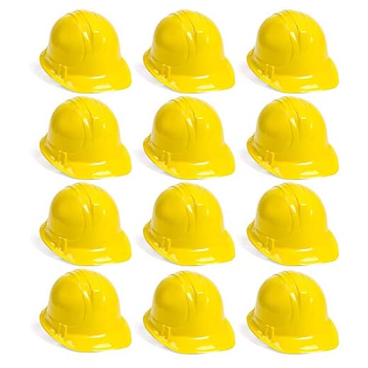 The Glowhouse Bauhelme für Partys & Verkleidungen - für Kinder & Erwachsene - Kunststoff - Set mit 12 Stück
