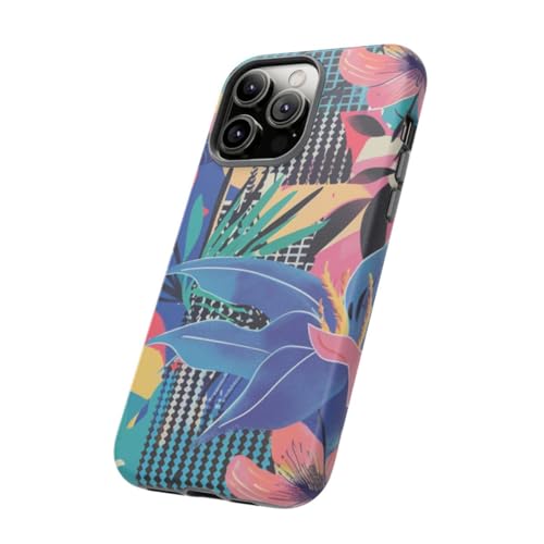 Coque rigide mate iPhone 14 Pro Max anti-choc fleur bleue - 2