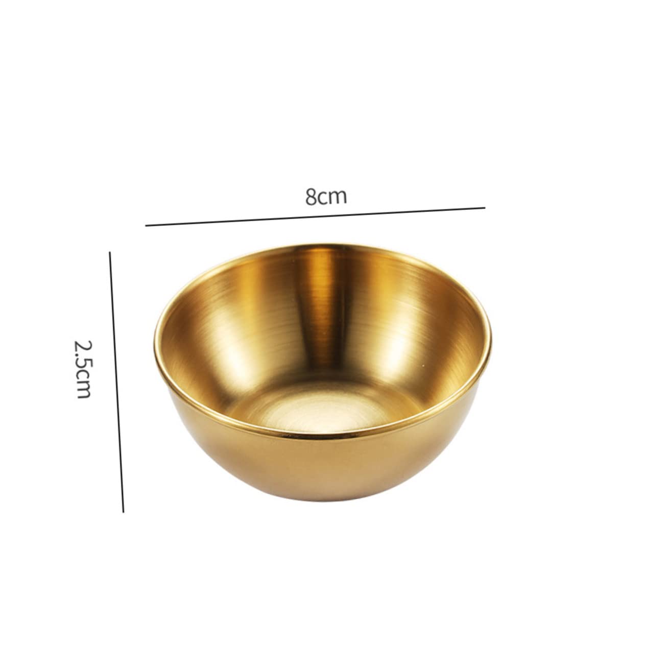 HOLIDYOYO 6 Pcs Dish Seasoning Round Serving Tray Round Seasoning Dish Round Serving Platter Gold Dip Bowls Prep Dishes for Cooking Sauce Cups Bandejas Para Comida Stainless Steel Golden