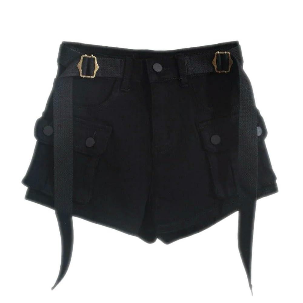 GLDFW Cargo Denim szorty damskie wysoka talia duże kieszenie styl safari kobieta stylowe college retro streetwear krótkie spodnie