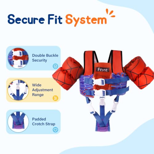 Toddler Swim Vest Kids Floaties for Pool, Kids Swim Vest with Arm Floaties Adjustable Crotch Strap, Fits 2-7 Years Old Boys and Girls 22-66 Pounds Children - image 3