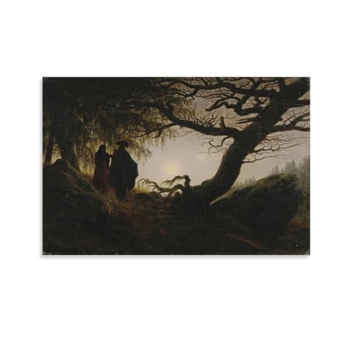 Poster Caspar David Friedrich impression sur toile 50 x 75 cm décoration murale de style