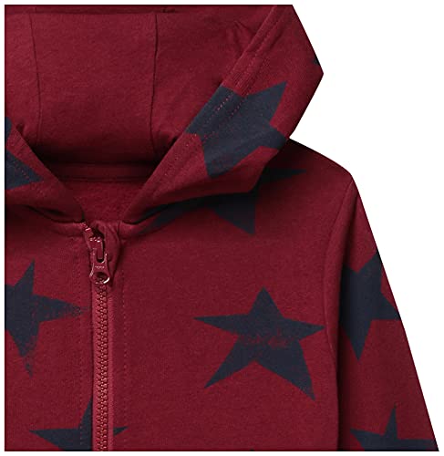 Image of Mothercare Boys Full Sleeves Hooded Sweatshirt Star Print - Burgundy