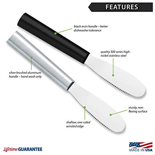 Rada Cutlery Spreader Knife – Stainless Steel Serrated Blade And Black Steel Resin Handle Made In The Usa #TOP5