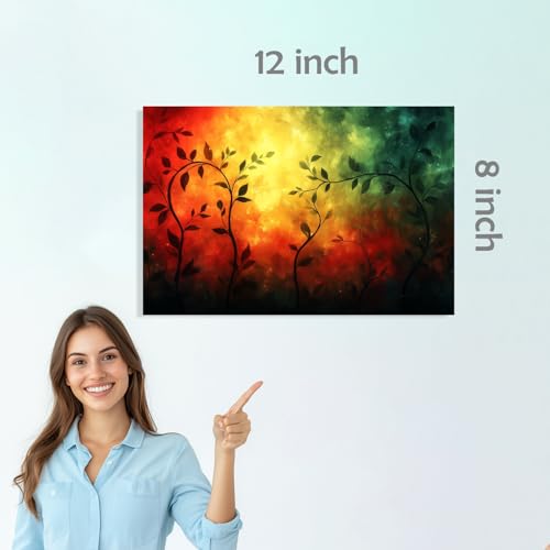 Image of SiddArtify Abstract Nature Wall Art Prints Set - Modern Landscape Poster Decor for Living Room Bedroom Office - 8x12 Sticker Pack of 6