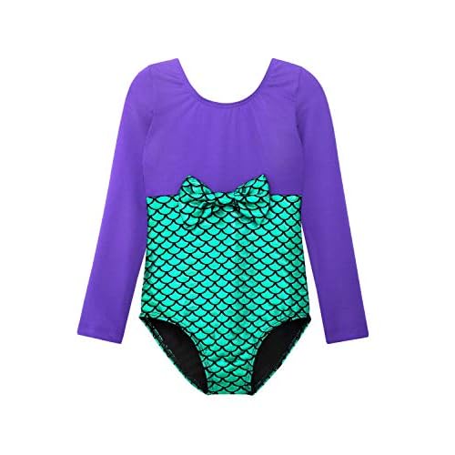 HOZIY Gymnastics Leotards for Girls Sparkly Biketard Mermaid Green Red Hot Pink Polka Dots 1-2T Magic Navy