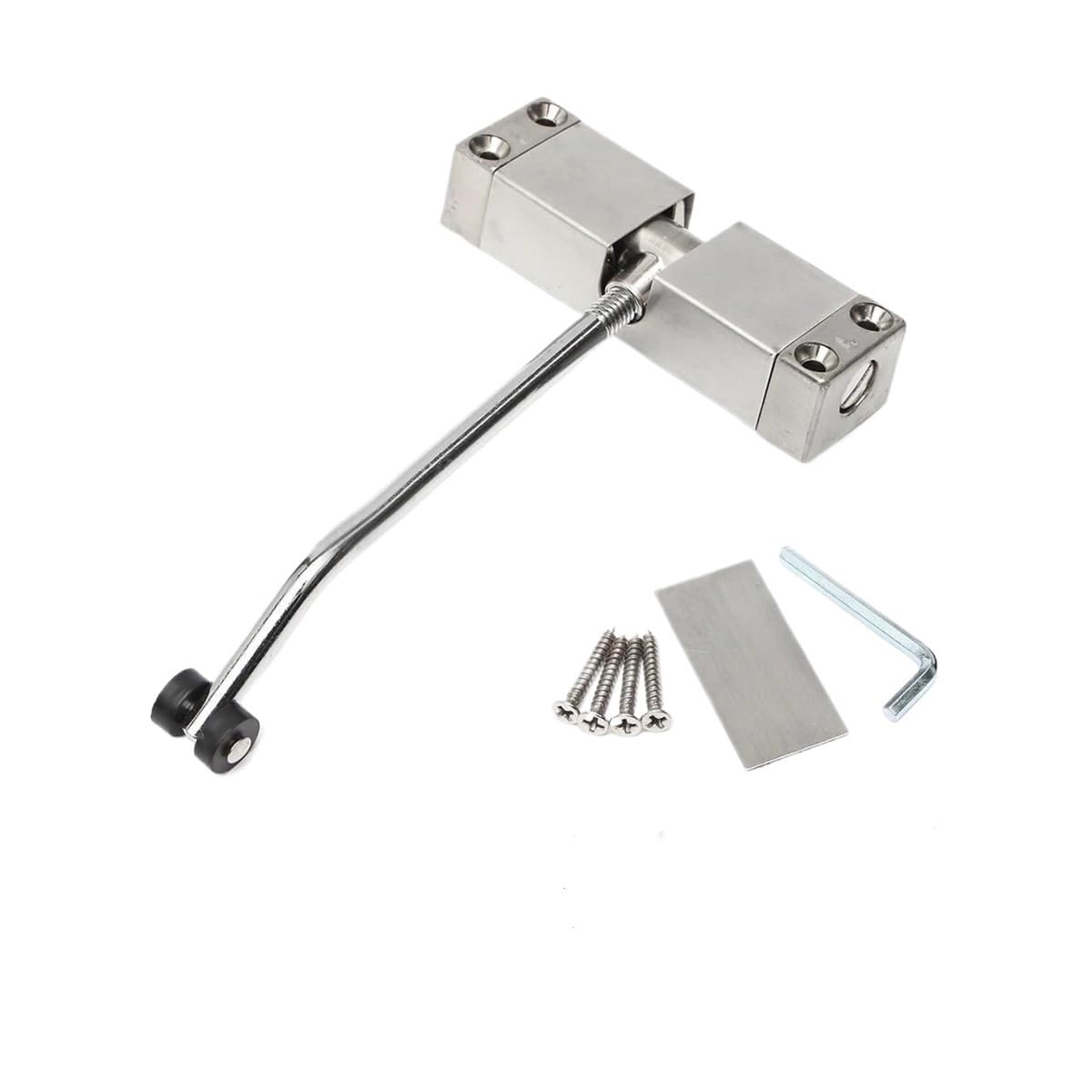 Cierrapuertas hidráulico inox de alta durabilidad con acabado silver mate