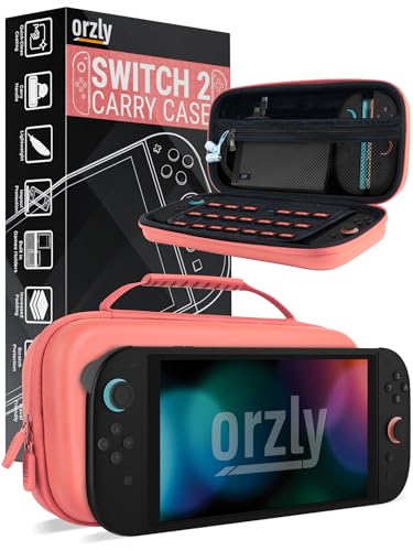 Image of Orzly Case Compatible with Nintendo Switch 2 - Protective Travel Carry Case with Screen Padding, Game Card & microSD Slots, Zipped & Open Pockets for Accessories - 7.9 inch Gift Boxed