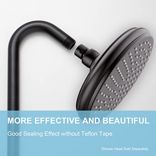 Offo Shower Head Extension Arm 12 Inch, Oil Rubbed Bronze S Shaped Shower Arm With Flange High Rise Goose Neck Shower Arm Extension #TOP1