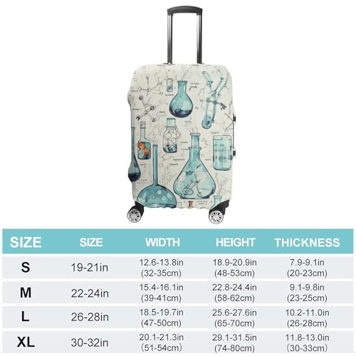Carry on Luggage Cover Chemistry Print Suitcase Covers for Luggages Tsa Approved Travel Luggage Sleeve Protector Elastic Suitcase Protector Anti-Scratch Washable Fits 19-30 Inch Case -XL2