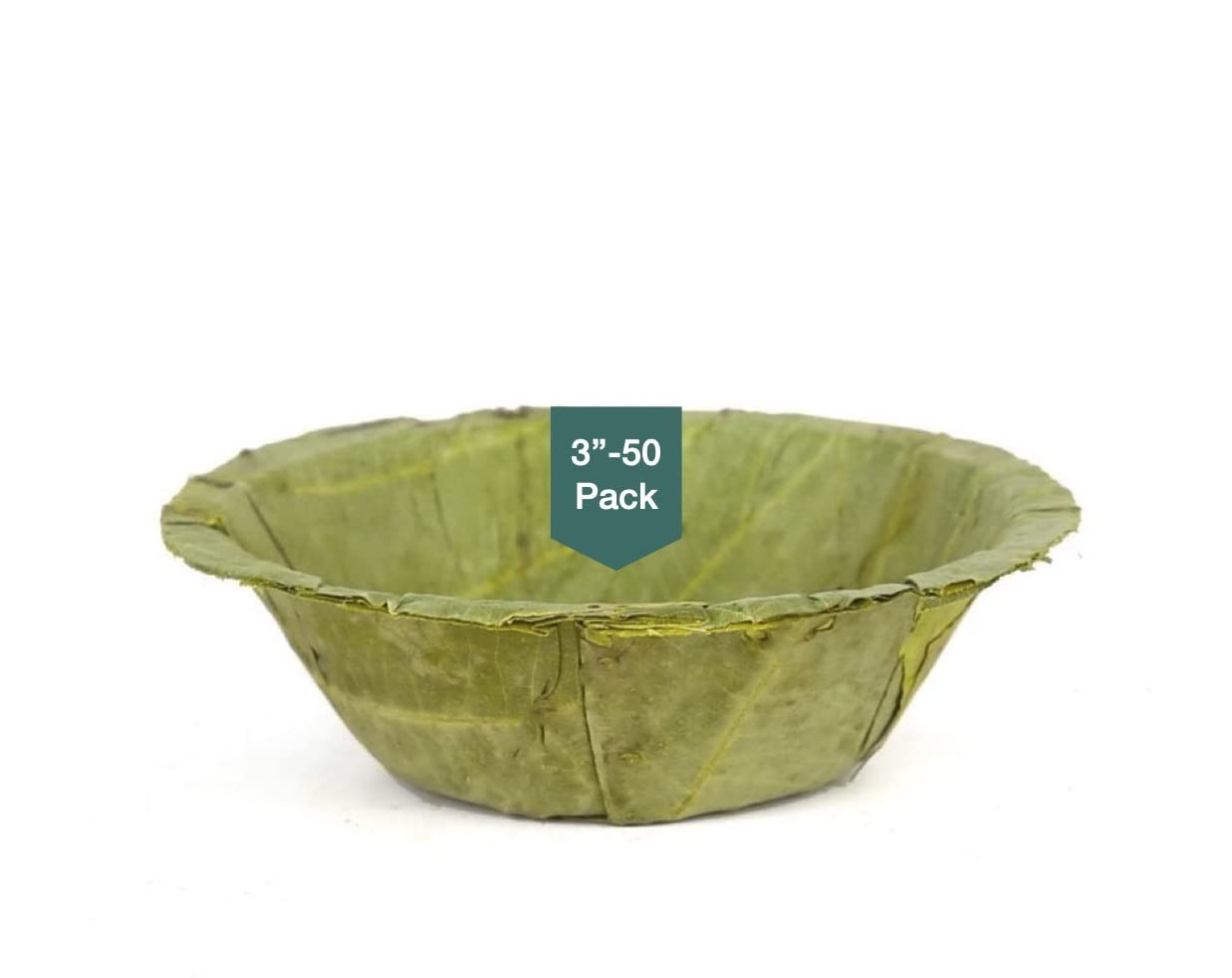 Foliumware Single Use Sal Leaf Bowls (2.9 inch, 50/pack) | Zero Waste, Biodegradable, Backyard Compostable | For Parties, Picnics, BBQ’s, Weddings, Outdoor Festivals