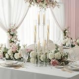 VINCIGANT Acryl Kerzenständer 8 Armig, Bodenkerzenhalter 98 cm Höhe für Hochzeitstisch, Wohnzimmer, Tischdekoration, Party Dekoration, Nur Geeignet für LED Stabkerzen (Ohne Kerzen)
