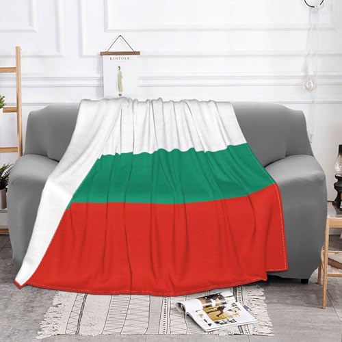 Couverture en laine douce avec drapeau bulgare, convient pour canapé, camping, voyage, nuit, couverture de canapé douce (152,4 x 127 cm),