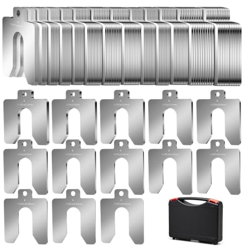 Shimeyao 130 Pcs Size B 3" X 3" Stainless Steel Slotted Shims Kit Composite