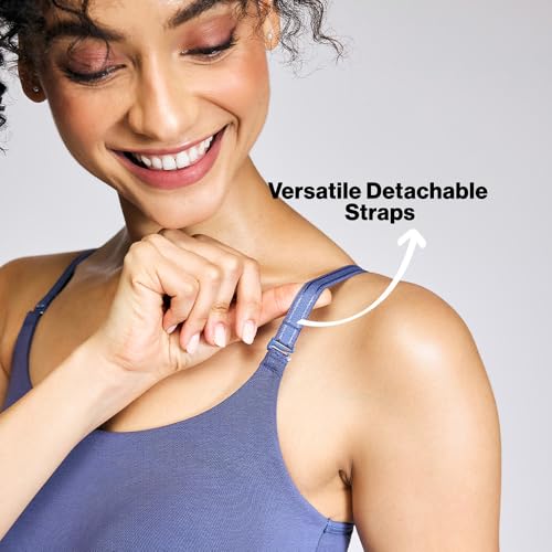 Image of NYKD NYB003 Cotton Lightly Padded Non Wired Triangle T-Shirt Bra Medium Coverage Multiway Detachable Straps All Day Comfort